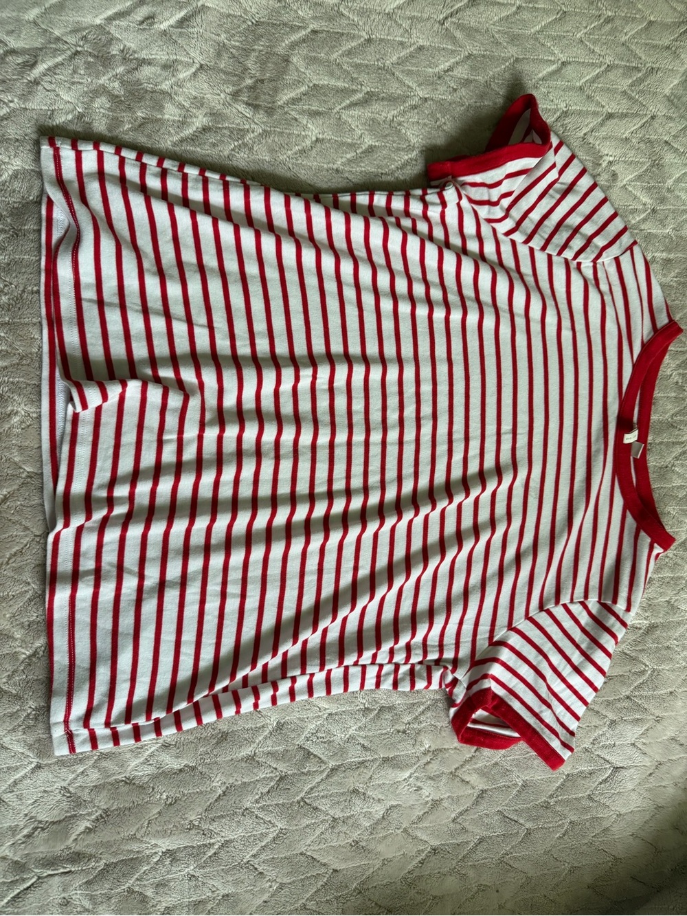 Cato Red and White Striped Short Sleeve Tee